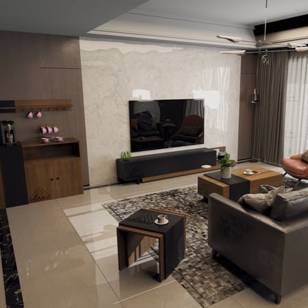 طقم طاولات خدمه اسود مع بني 2060 _موديل Sozan