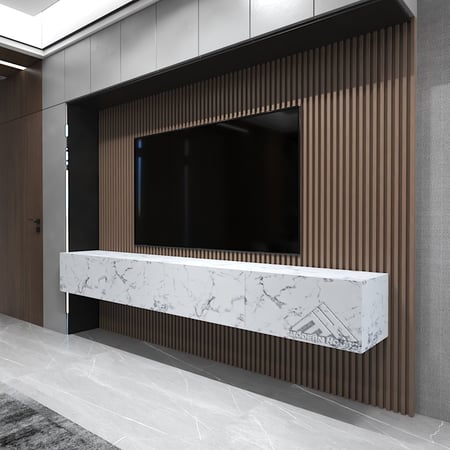 طاولة تلفاز معلقه مقاس 280 لون رخامي-موديل Lusy