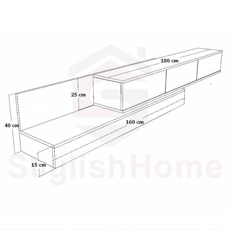 طاولة تلفزيون بني3 مع بيج - موديل tv55