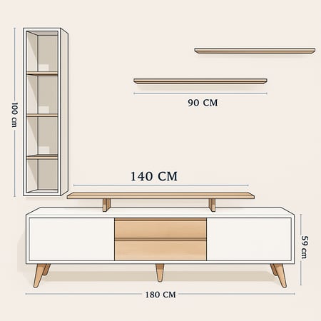 طاولة تلفزيون  خشبي - موديل TV04