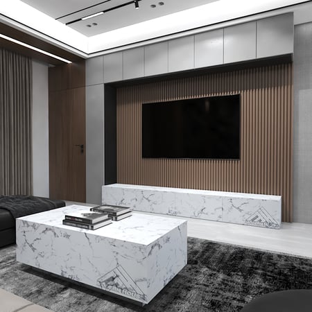 طاولة تلفاز معلقه مقاس 280 لون رخامي-موديل Lusy