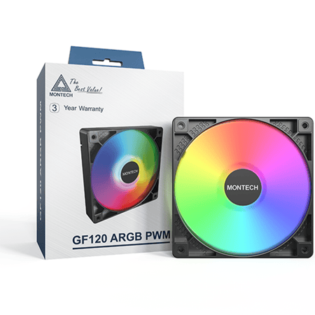 مونتيك GF120 ARGB PWM مروحة تبريد 120 مم فردية بإضاءة ARGB