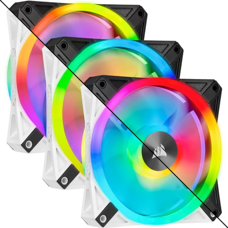 كورسير iCUE QL120 RGB 120mm PWM طقم مراوح مع متحكم Lighting Node CORE