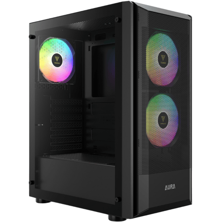 جامدياس AURA GC6 كيس بي سي بحجم ATX Mid Tower مع 3 مراوح ARGB