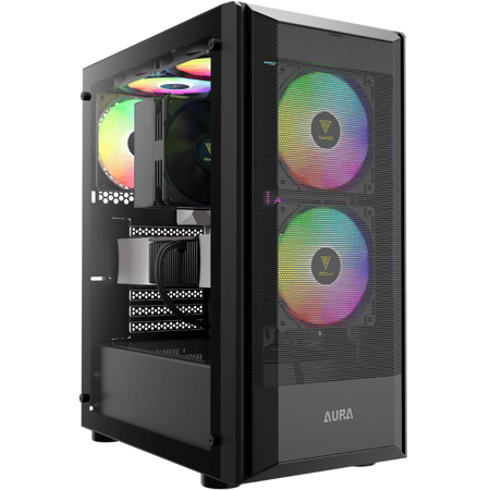 جامدياس AURA GC6 كيس بي سي بحجم ATX Mid Tower مع 3 مراوح ARGB