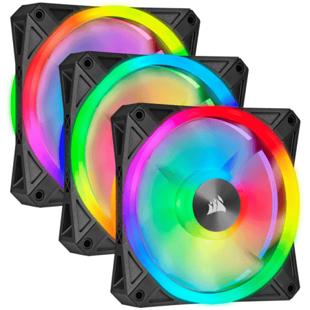 كورسير iCUE QL120 RGB 120mm PWM طقم مراوح مع متحكم Lighting Node CORE