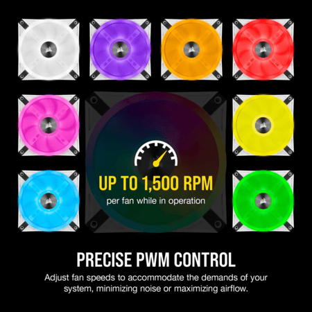 كورسير iCUE QL120 RGB 120mm PWM طقم مراوح مع متحكم Lighting Node CORE