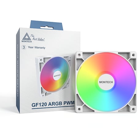 مونتيك GF120 ARGB PWM مروحة تبريد 120 مم فردية بإضاءة ARGB