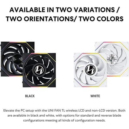 ليان لي UNI FAN TL120 LCD Reverse Wireless طقم 3 مراوح مع متحكم لاسلكي