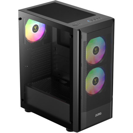 جامدياس AURA GC6 كيس بي سي بحجم ATX Mid Tower مع 3 مراوح ARGB