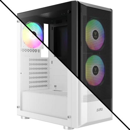 جامدياس AURA GC6 كيس بي سي بحجم ATX Mid Tower مع 3 مراوح ARGB