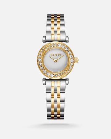 ساعة نسائية ستيل بلون فضي وذهبي