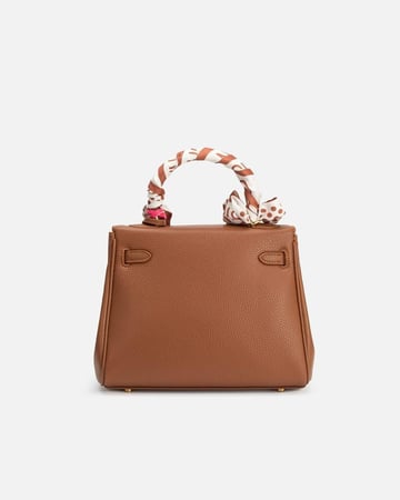 شنطة نسائية من الجلد بلون بني