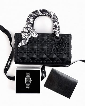 شنطة نسائية أنيقة مع ساعة تكمل إطلالتك