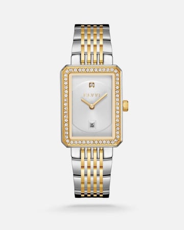 ساعة نسائية ستيل بلون فضي وذهبي