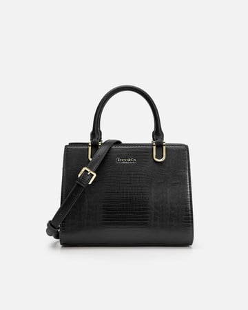 شنطة نسائية كلاسيك جلد بلون أسود