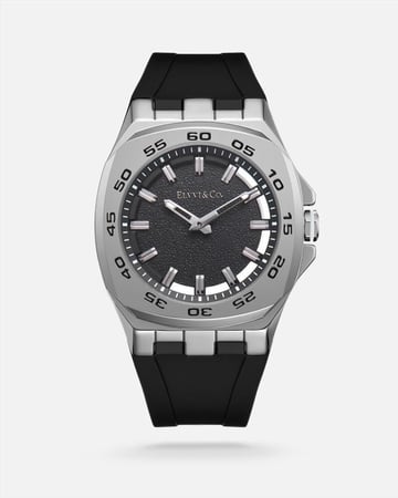 ساعة رجالية ربل من الفي باللون الأسود