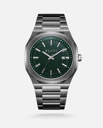 ساعة رجالية من إلڤي ستيل بلون رمادي