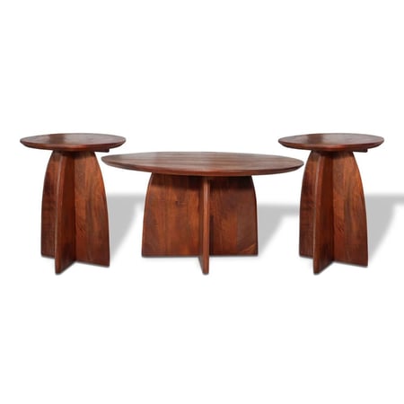 طقم طاولات هندي 1+2 خشب طبيعي