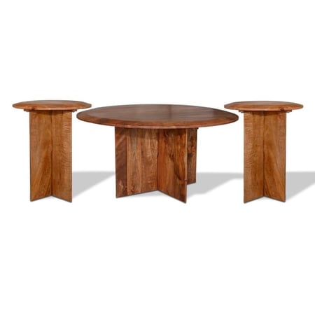 طقم طاولات كنب 1+2 خشب طبيعي هندي