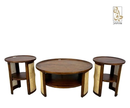 طقم طاولات هندي 1+2 خشب طبيعي