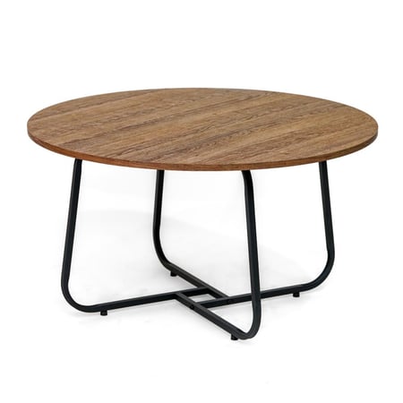 طقم طاولات كنب 1+6 دائري لون بني فاتح