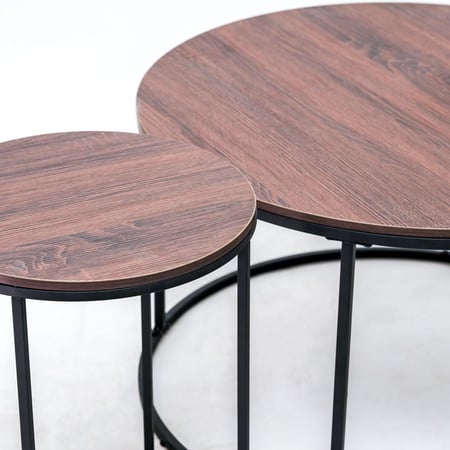 طقم طاولات كنب لون بني غامق