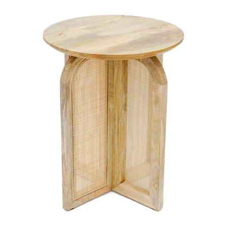 طقم طاولات 1+2 خشب هندي طبيعي مع راتان