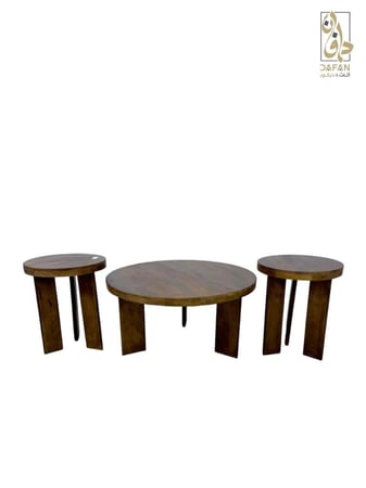 طقم طاولات 1+2 خشب هندي طبيعي