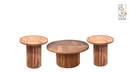 طقم طاولات هندي 1+2 خشب طبيعي
