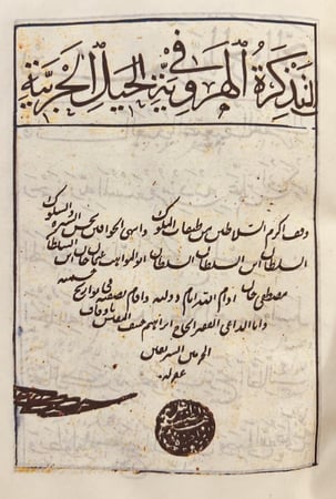 401-صورة مخطوط التذكرة الهروية في الحيل الحربية هامش