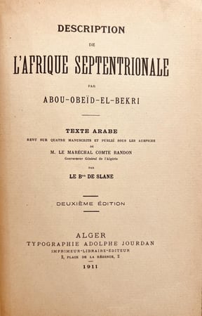 18801-المغرب في ذكر بلاد افريقية والمغرب وهو جزء من كتاب المسالك والممالك /عبدالله البكري