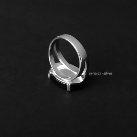 خاتم ملكي مخالب فضة عيار 925 - أسود