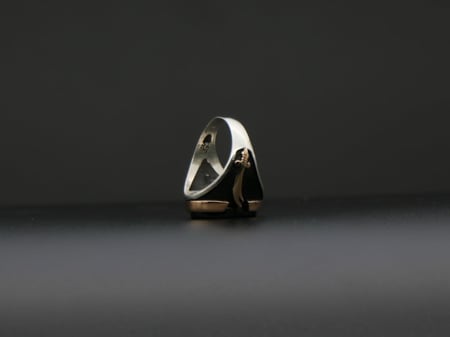 خاتم رجالي فضة ايطاليه عيار 925 - حجر اونكس اسود