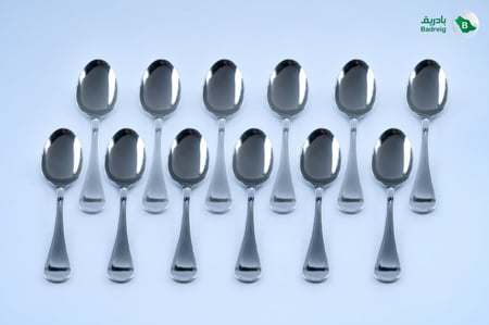 ملعقة خشاف سادة استانلس ستيل مصري  12 حبة