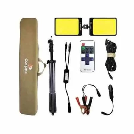 لمبة سنارة مزدوجة للتخييم مع قاعدة ثلاثية قوية وأضاءة لون ابيض -FR-27