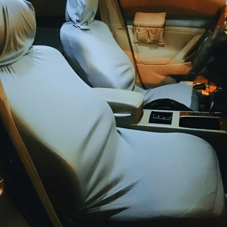 تلببسة مراتب سيارات قماش لون رمادي