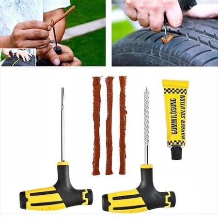 مجموعة اصلاح كفرات السيارات تيوبلس,طقم اصلاح بنشر الطوارئ 8 قطع