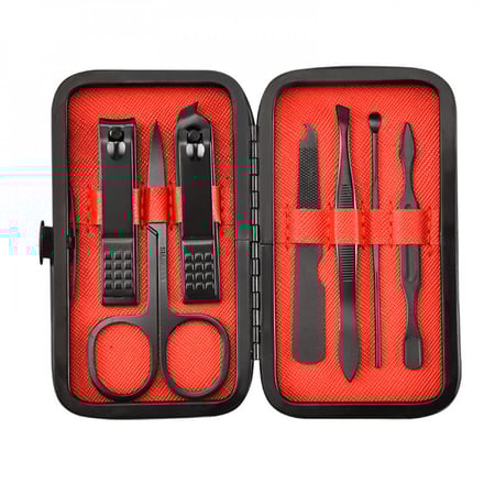 طقم مانيكير 7 قطع من الفولاذ المقاوم للصدأ مجموعة أدوات العناية الشخصية بالأظافر