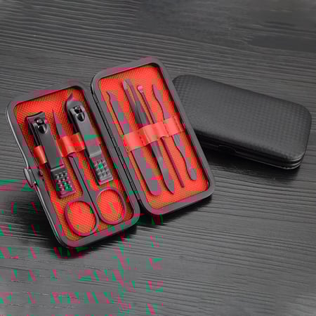 طقم مانيكير 7 قطع من الفولاذ المقاوم للصدأ مجموعة أدوات العناية الشخصية بالأظافر