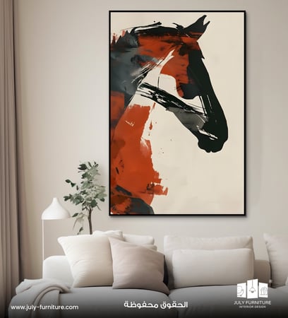 لوحة جدارية - الحصان التجريدية