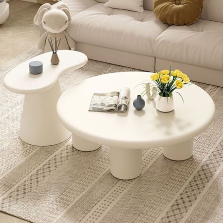 طاولات بيضاء حديثة - طاوله قهوه ابيض