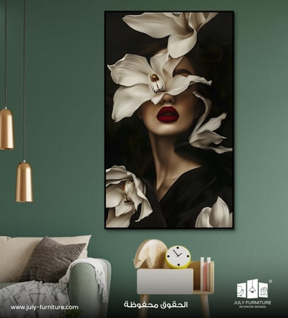 لوحة جدارية  - مخملي بالزهور
