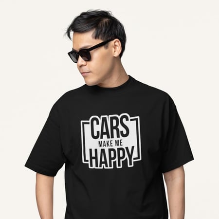 تي شيرت اوفر سايز السيارات تجعلني سعيداً Oversize T-Shirt Cars Make Me Happy