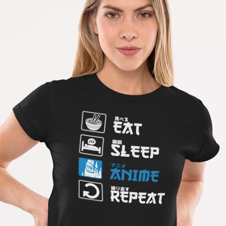 تي شيرت T-Shirt Eat Sleep Anime
