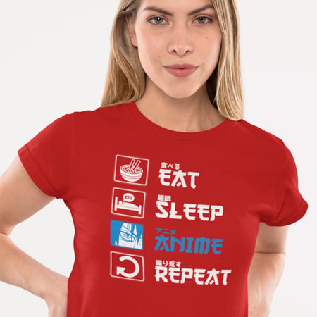 تي شيرت T-Shirt Eat Sleep Anime