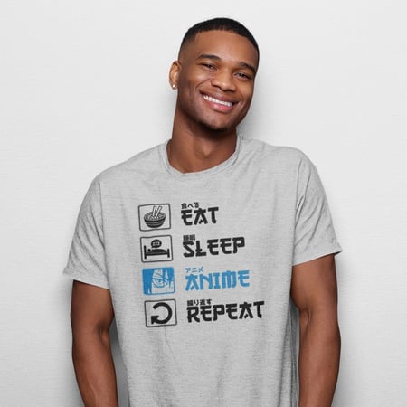تي شيرت T-Shirt Eat Sleep Anime