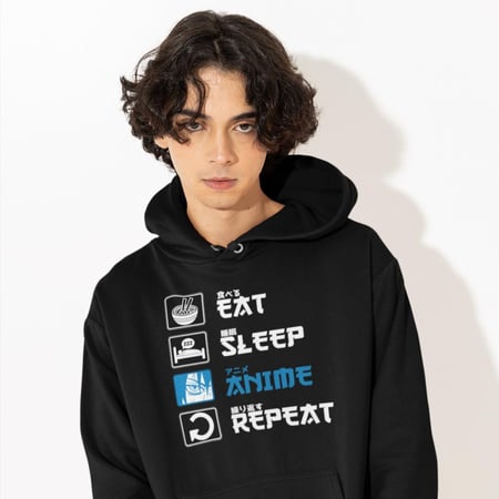 بلوفر Hoodie Eat Sleep Anime