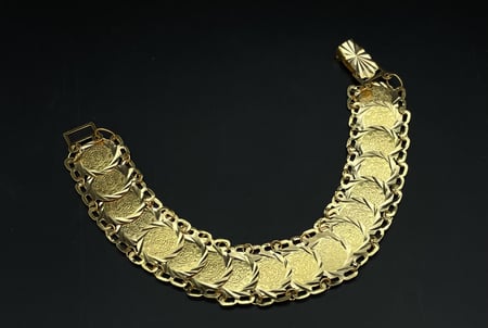 اسواره (انسيال) جنيهات صف الحجر عيار 21. الطول 19 سم. تتوفر بعدة مقاسات