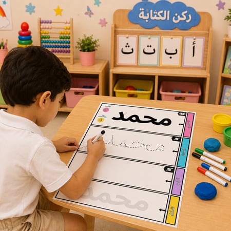 بطاقة التدريب على كتابة الاسم( السعر لبطاقة واحدة)